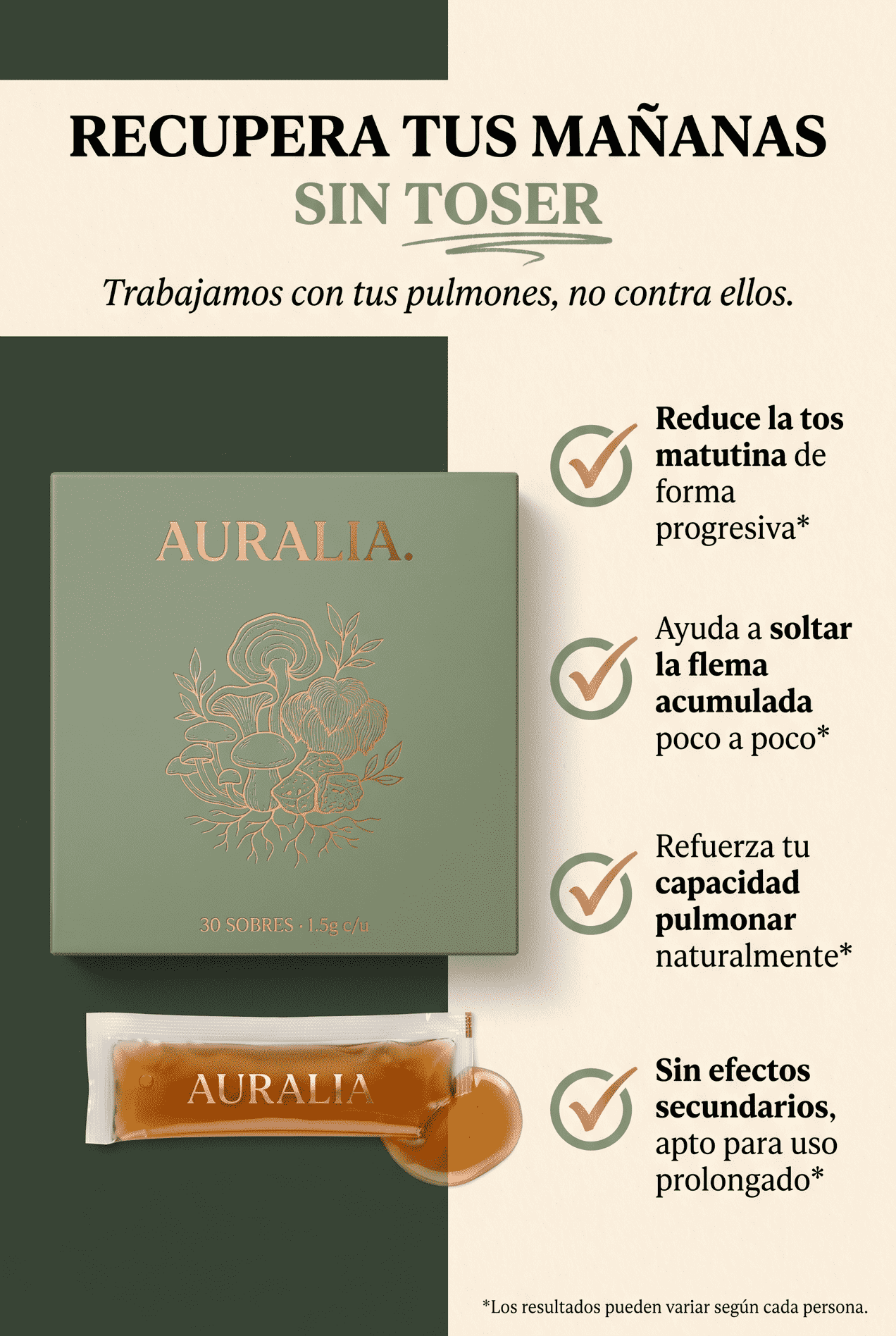 Auralia — Suplemento Natural para Pulmones del Ex-Fumador | Sobres Solubles