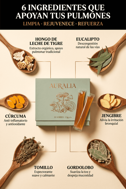 Auralia — Suplemento Natural para Pulmones del Ex-Fumador | Sobres Solubles