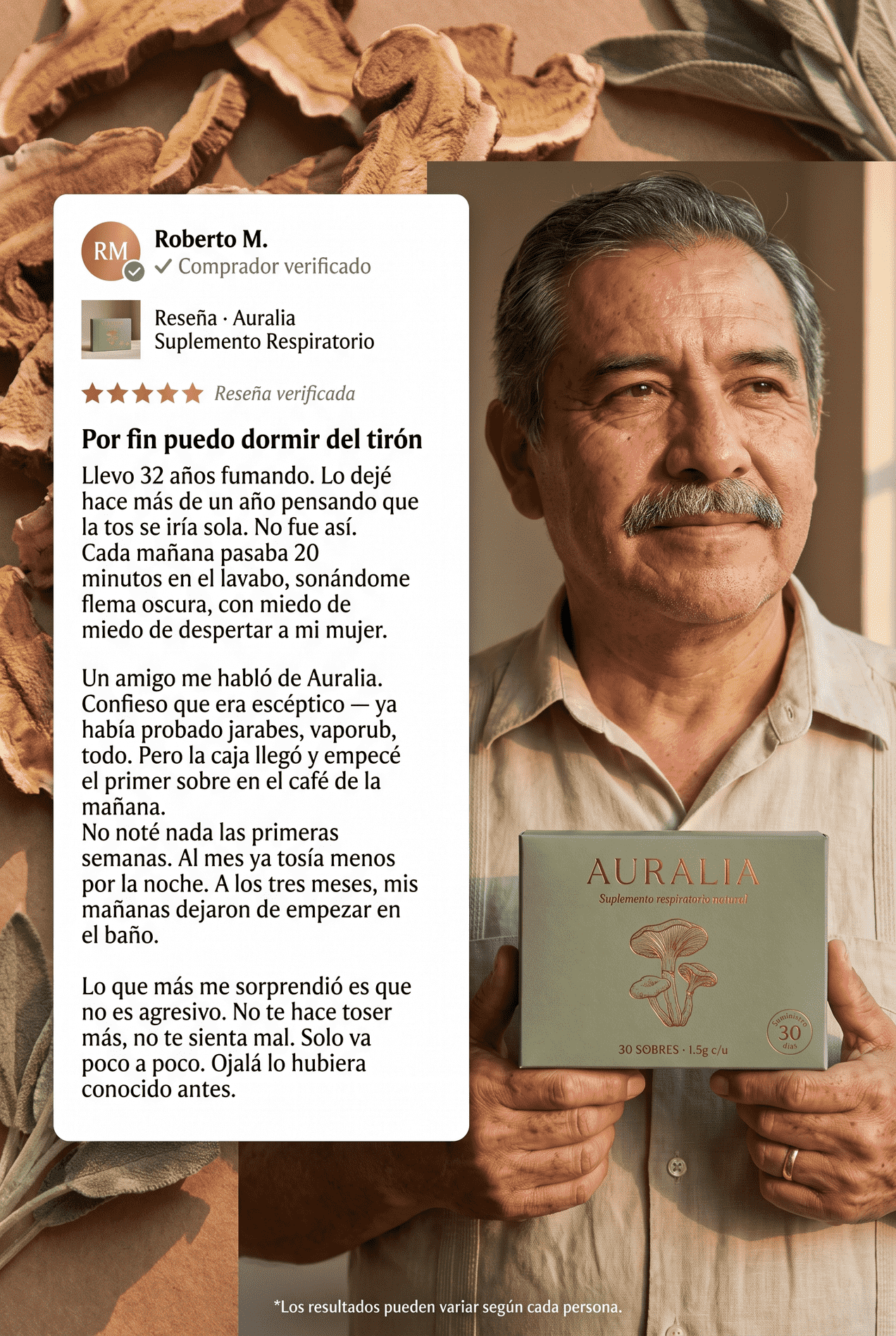 Auralia — Suplemento Natural para Pulmones del Ex-Fumador | Sobres Solubles