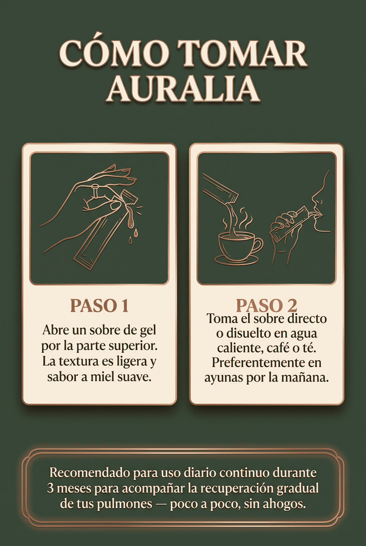 Auralia — Suplemento Natural para Pulmones del Ex-Fumador | Sobres Solubles