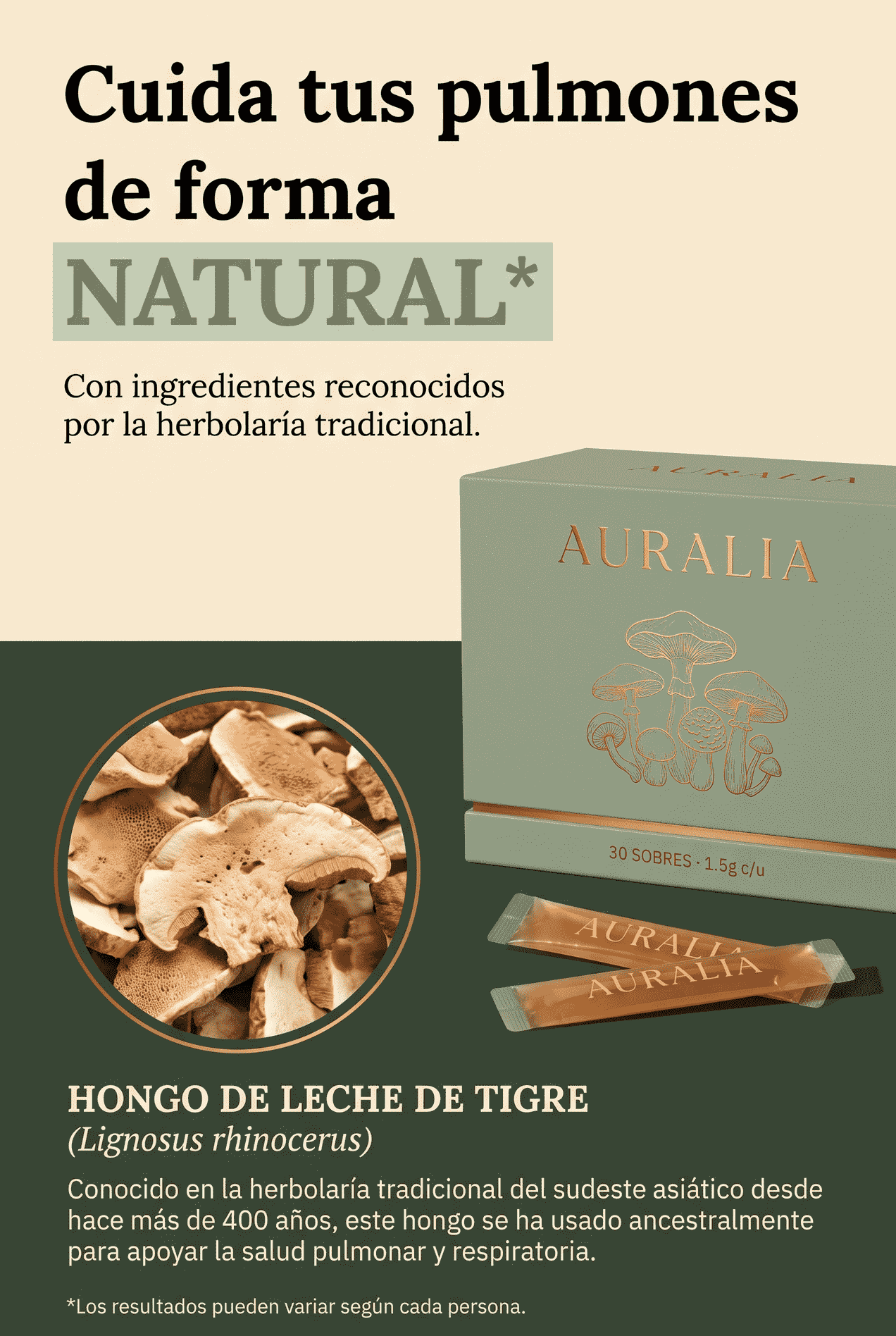 Auralia — Suplemento Natural para Pulmones del Ex-Fumador | Sobres Solubles